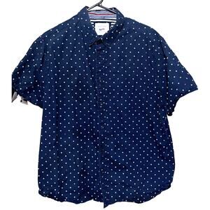 Cactus Man Ricky Singh Button Up Shirt Mens XXL Navy blue star print Patriotic